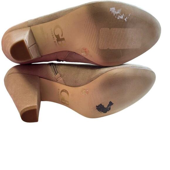 Gianni Bini Suede‎ Booties Women's 7.5 Tan Zip Boho Leather - Picture 6 of 9